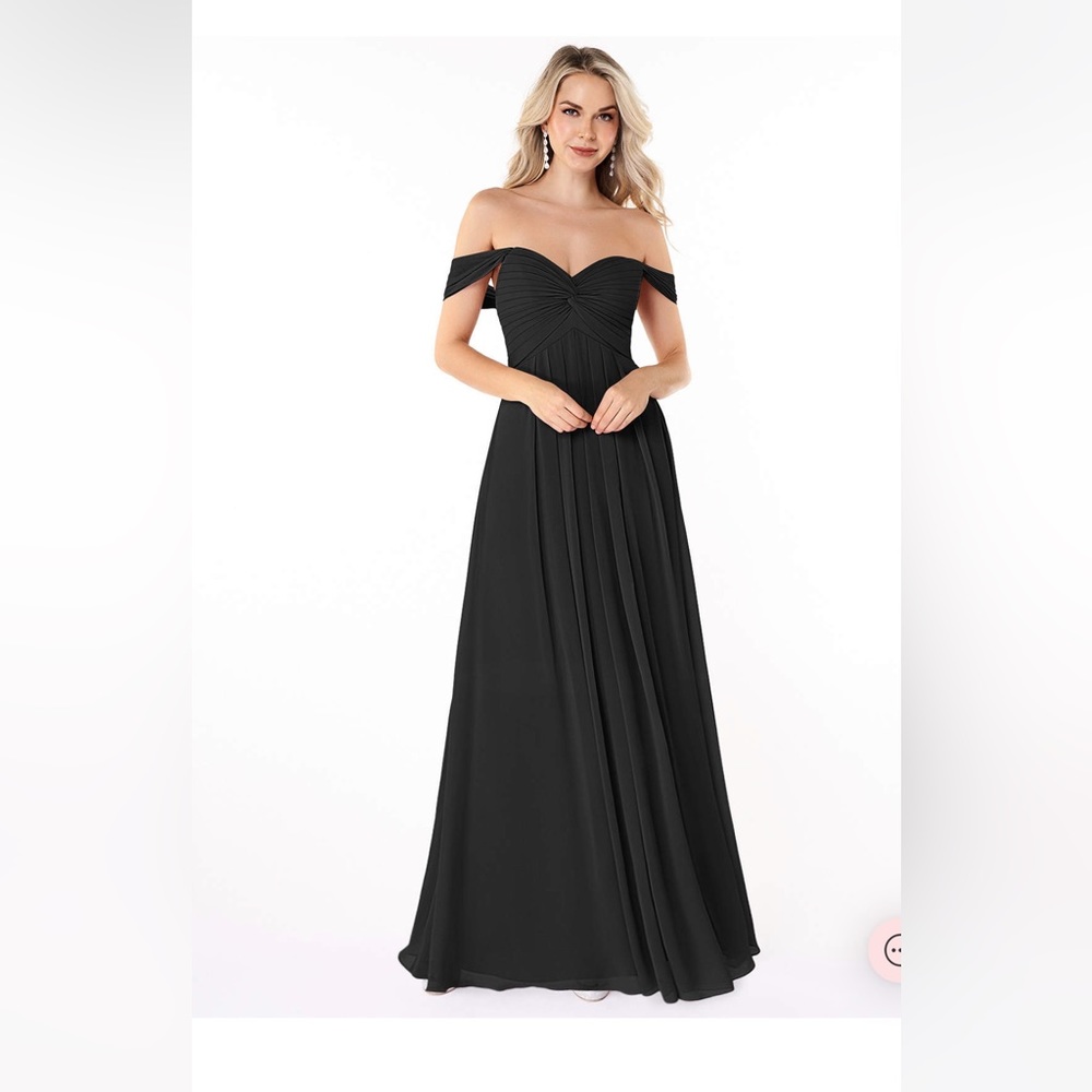 Azazie Kaitlynn Off the Shoulder Black Dress
